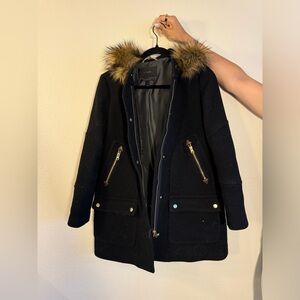 J. crew women’s chateau parka in stadium cloth black - size 4